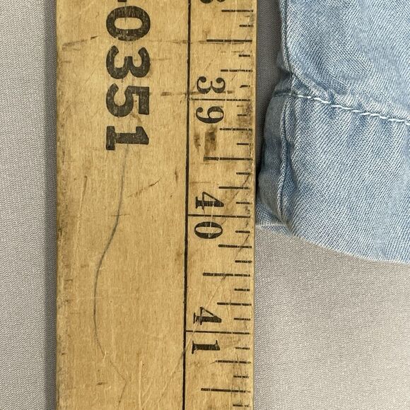 MICHAEL Michael Kors Wide-Leg Chambray Pants Women's M Cadet Wash Denim Pastel - Picture 14 of 16